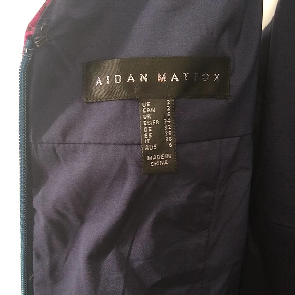 Aidan Mattox Floral Print Sleeveless Cocktail Dress in Fuchsia Multi - Picture 10 of 14